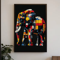 Colorful Geometric Elephant Poster