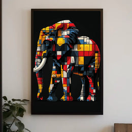 Colorful Geometric Elephant Poster