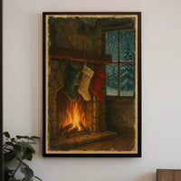 Cozy Christmas Hearth Poster