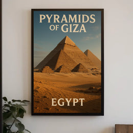 Egyptian Pyramids Historical Travel Photorealism Poster
