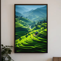 Beautiful Terraced Rice Fields Art Print Cultural Poster