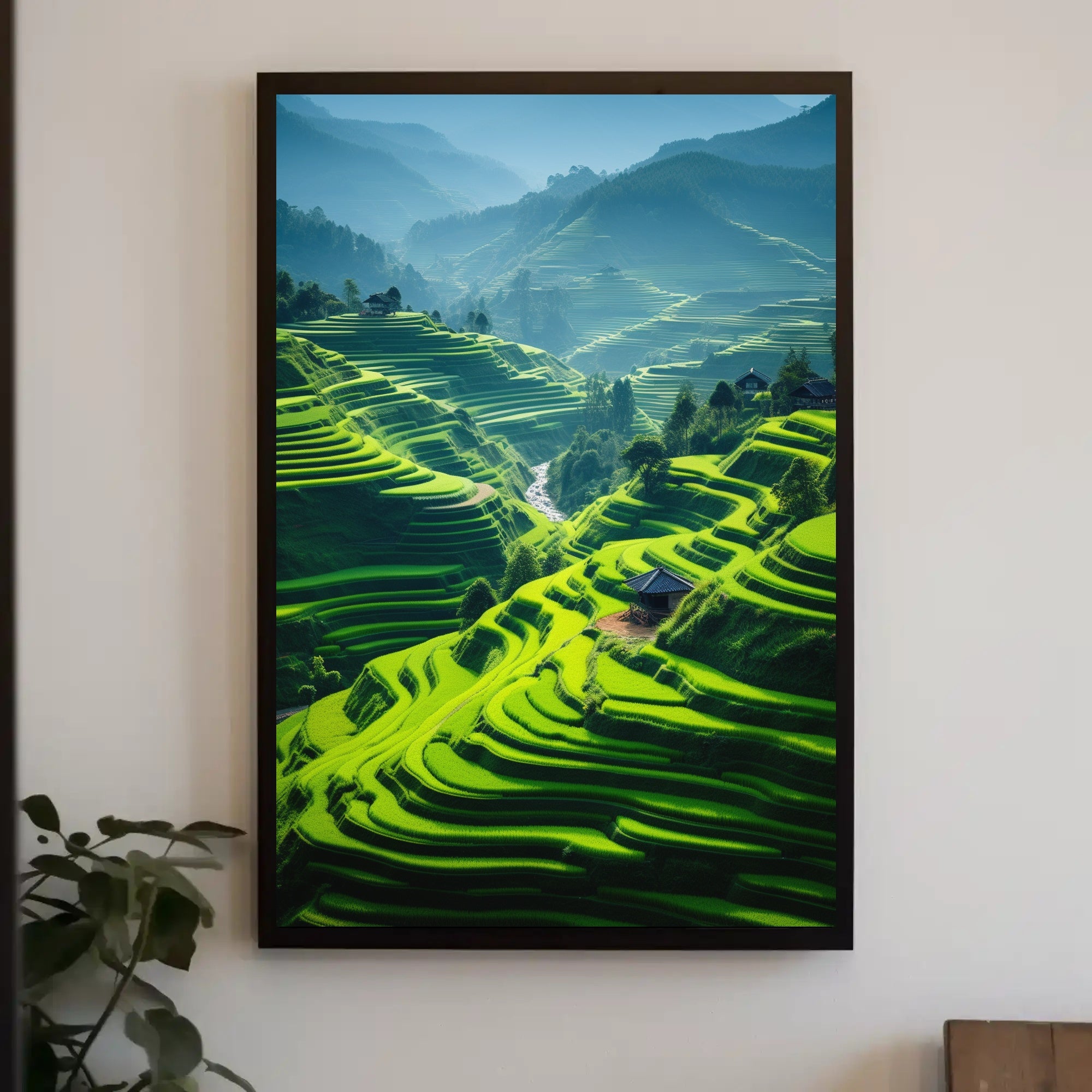 Beautiful Terraced Rice Fields Art Print Cultural Poster
