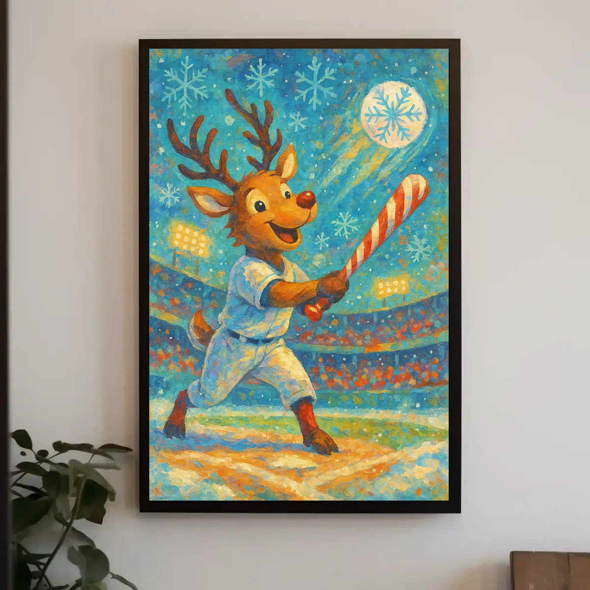 Reindeer Baseball Magic Poster