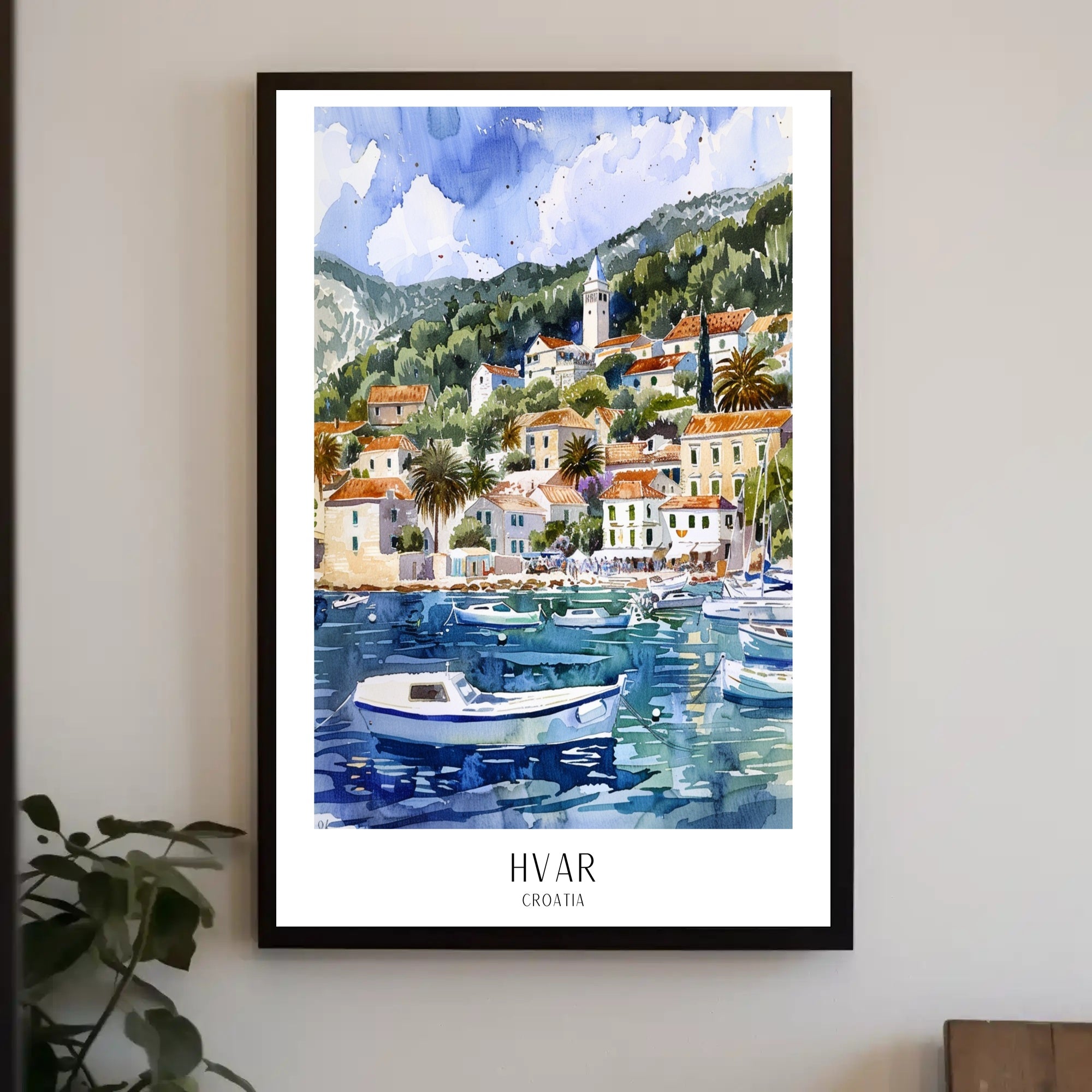 Picturesque Hvar Island Coastal Scene Travel Poster PosterGoat