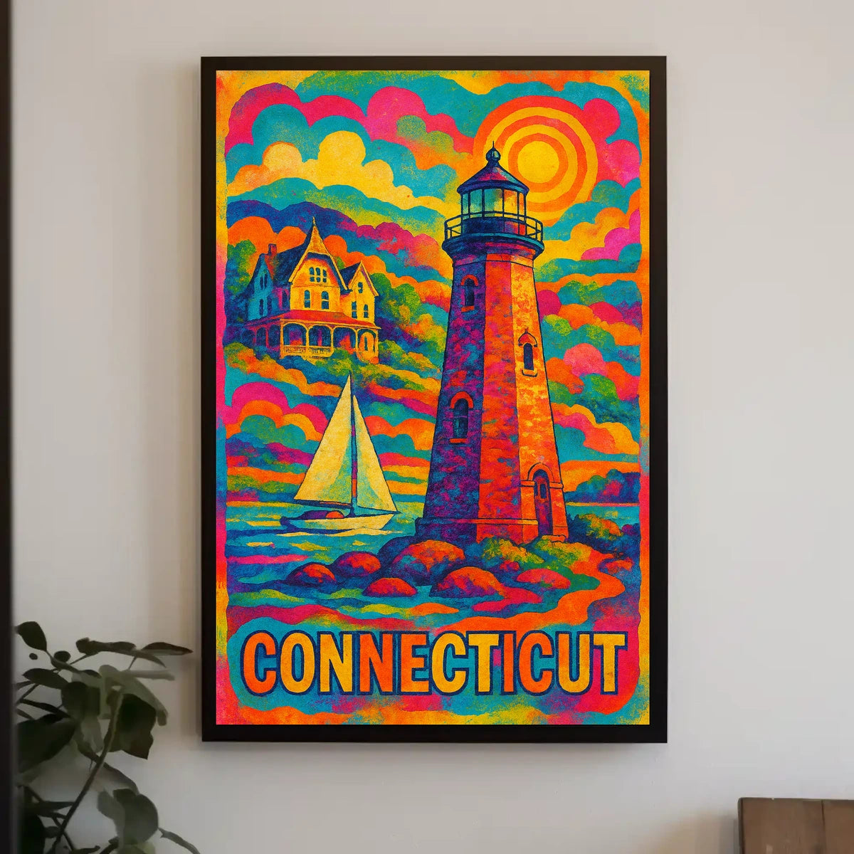 Vibrant Connecticut Lighthouse Poster