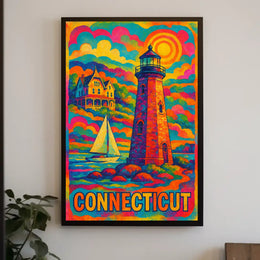 Vibrant Connecticut Lighthouse Poster