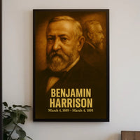 Benjamin Harrison Poster Vintage Presidential Portrait Wall Art Analog Film Aesthetic Print