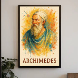 Archimedes Watercolor Portrait: Ancient Greek Inspiration Poster