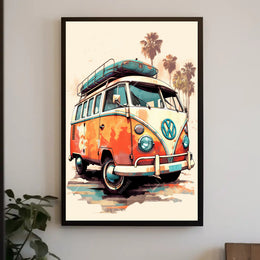 Vintage Road Trip Vibes Poster