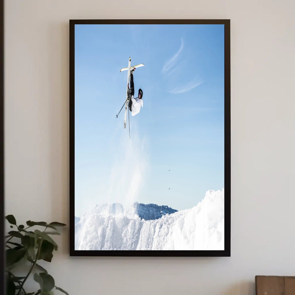 Aerial Skiing Adventure Poster