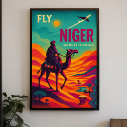 Fly Niger Wander in Color Travel Poster PosterGoat