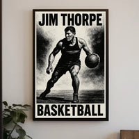 Dynamic Basketball Action Stylized Art Poster