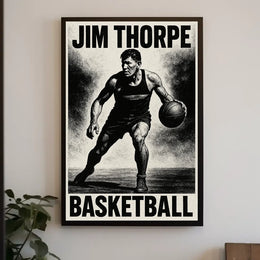 Dynamic Basketball Action Stylized Art Poster
