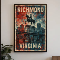 Richmond Patriotic Equestrian Vintage Cityscape Poster