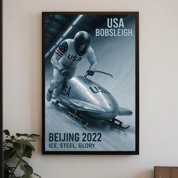 Beijing 2022 USA Bobsleigh Poster
