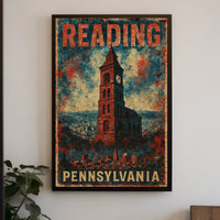 Reading Pennsylvania Cityscape Visual Journey Photography Realism Heritage Urban Life Poster