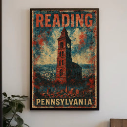 Reading Pennsylvania Cityscape Visual Journey Photography Realism Heritage Urban Life Poster