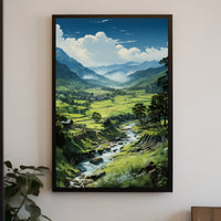 Serene Valley Landscape Poster