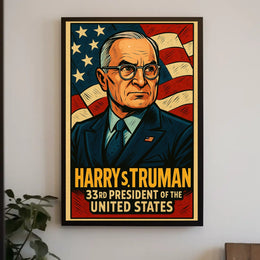 Harry S Truman 33rd President Poster Wall Art Vintage