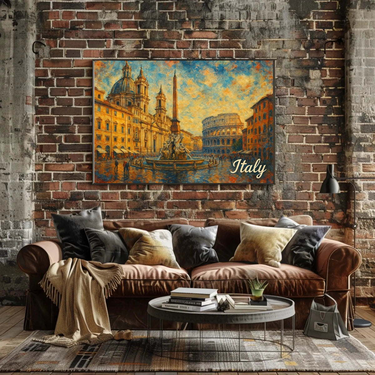 Enchanting Italy Watercolor Impressionism Travel Italian Landscapes Mediterranean Vibe Poster