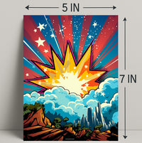 Cosmic Explosion Over Cityscape Poster