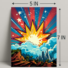Cosmic Explosion Over Cityscape Poster