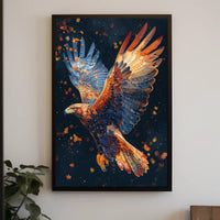 Majestic Eagle in Flight Autumn Art Poster
