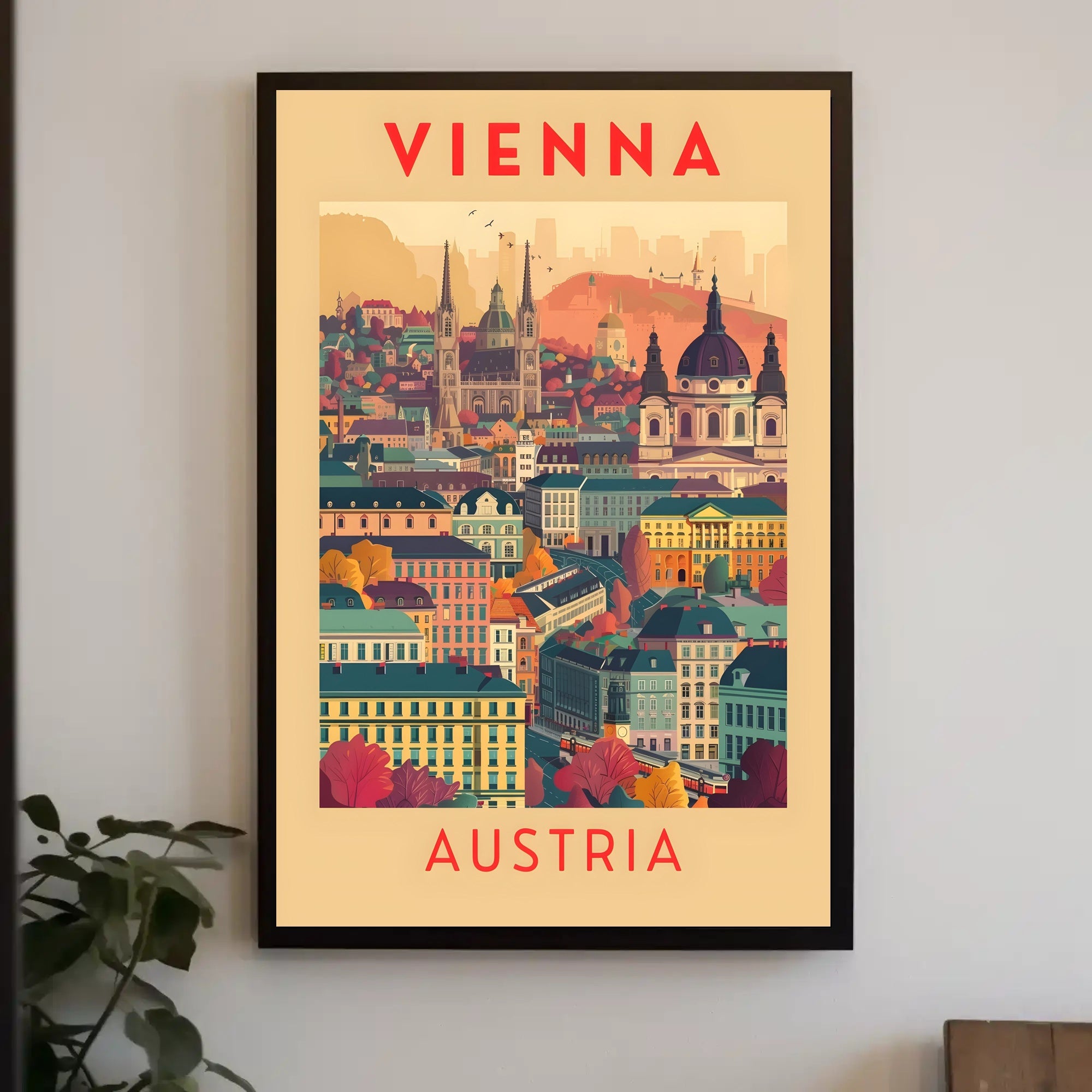 Vienna Skyline Artistic Travel Poster