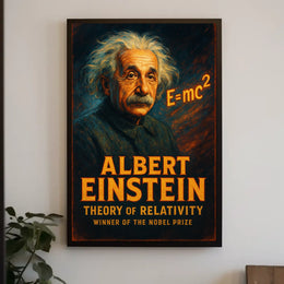Albert Einstein Relativity Vintage Science Poster