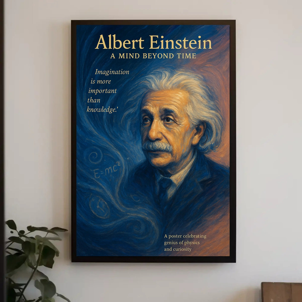 Albert Einstein Inspirational Art Poster for Creativity