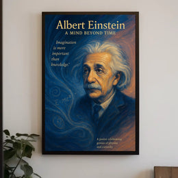 Albert Einstein Inspirational Art Poster for Creativity