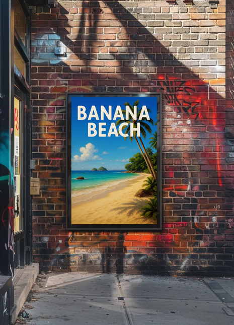 Banana Beach Tropical Paradise Poster Travel Poster