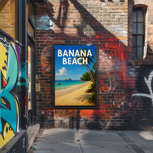Banana Beach Tropical Paradise Poster Travel Poster