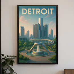 Detroit Skyline Poster