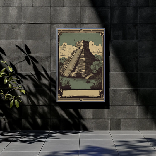 Mexico Mayan Temple Jungle Heritage Vintage Travel Poster
