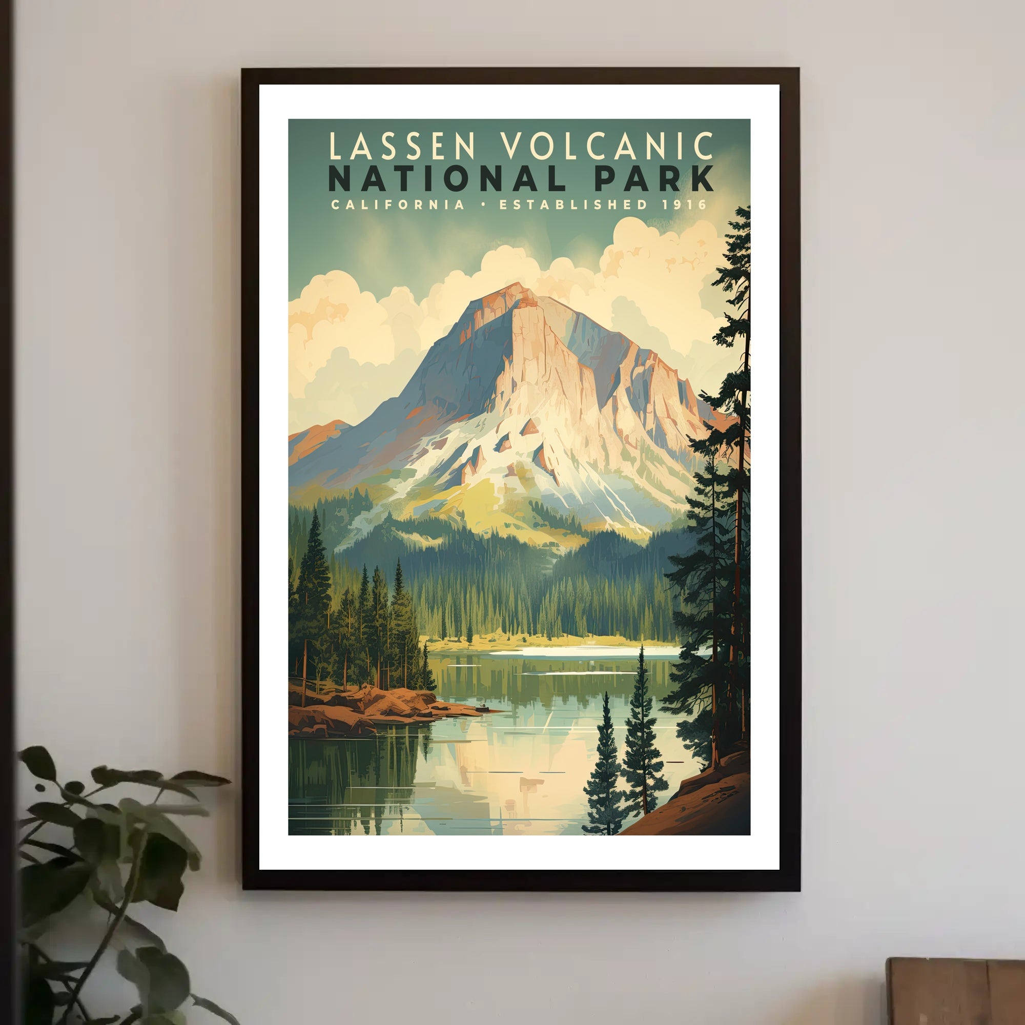 Lassen Volcanic National Park Vintage Poster Print