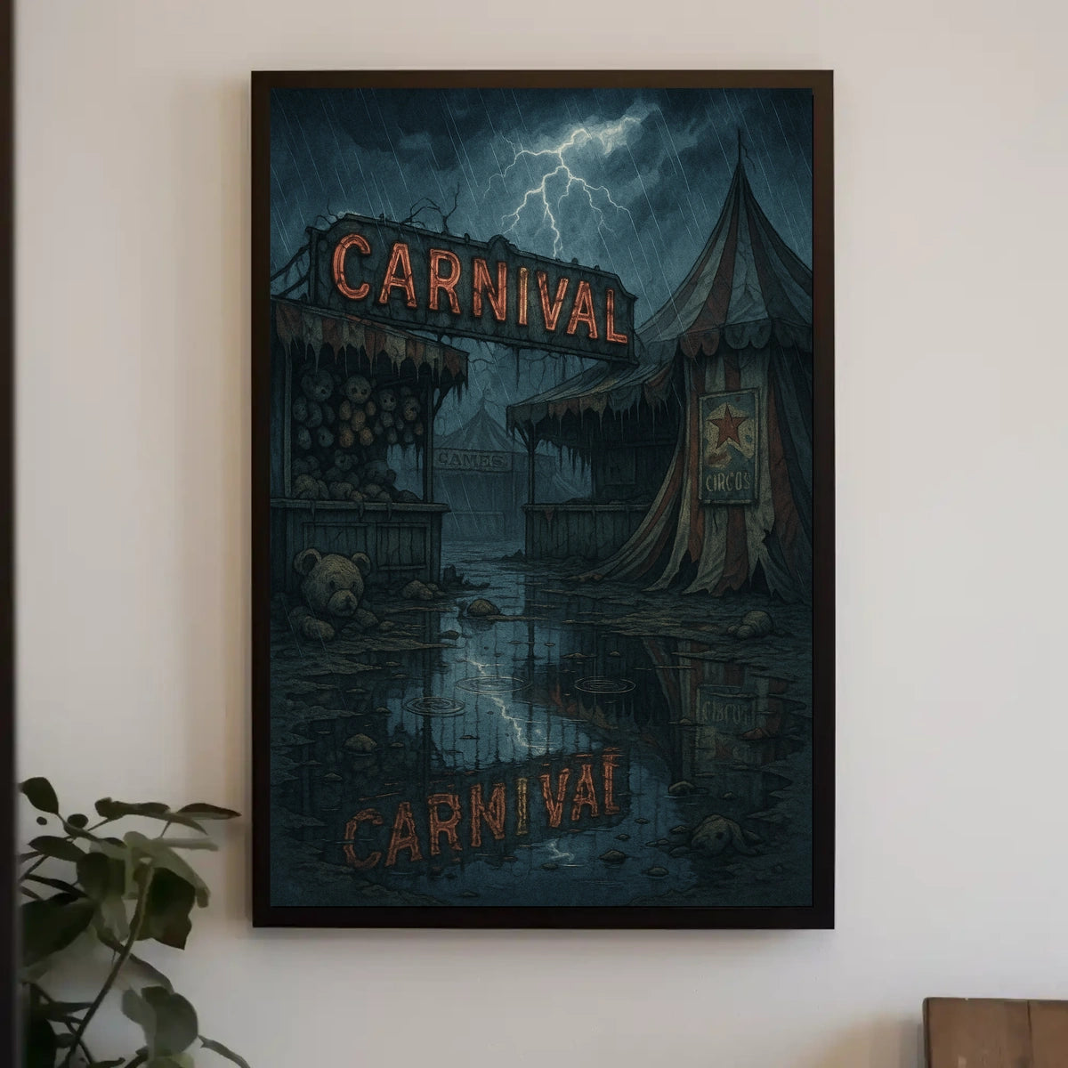 Eerie Carnival Night Poster