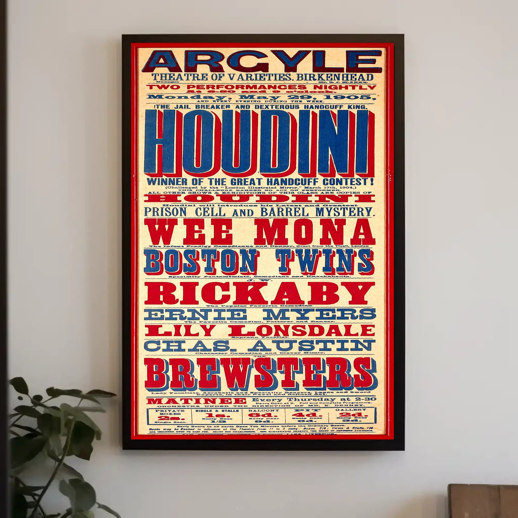 Houdini's Daring Escape Show Vintage Cultural Poster