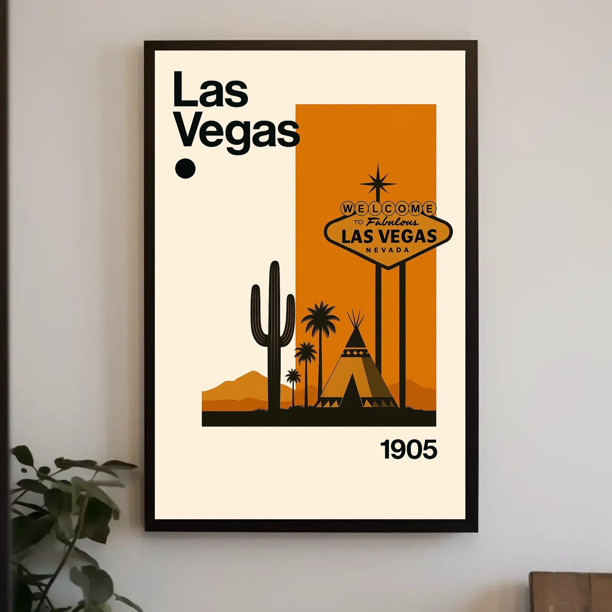 Las Vegas Desert Sign Retro Travel Poster