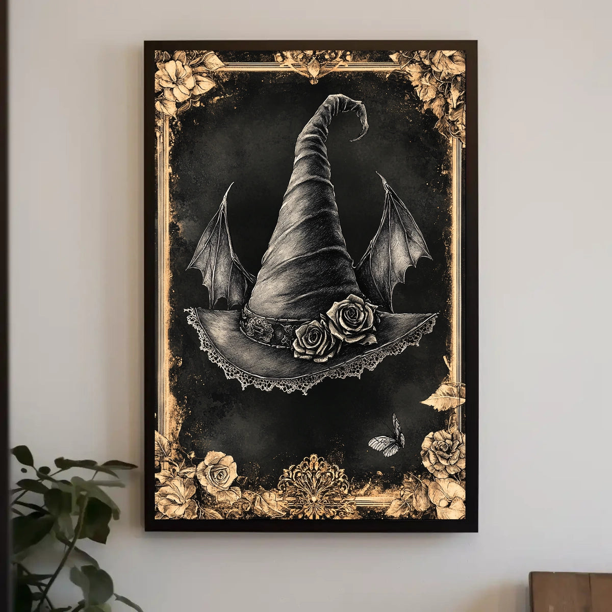 Vintage Witch Hat Gothic Fantasy Artistic Poster