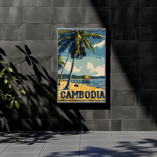 Cambodia Vintage Poster