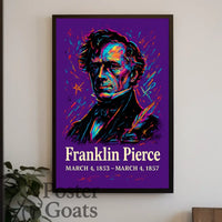 Franklin Pierce Vibrant Artistic Historical Presidential Poster