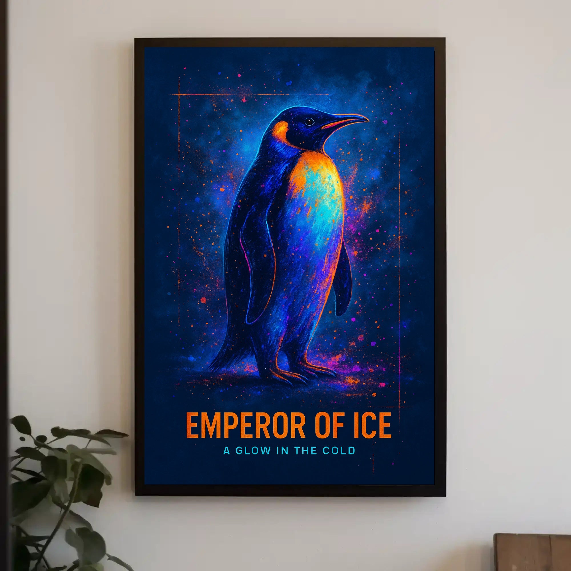 Emperor Penguin Glowing Poster Wall Art Print