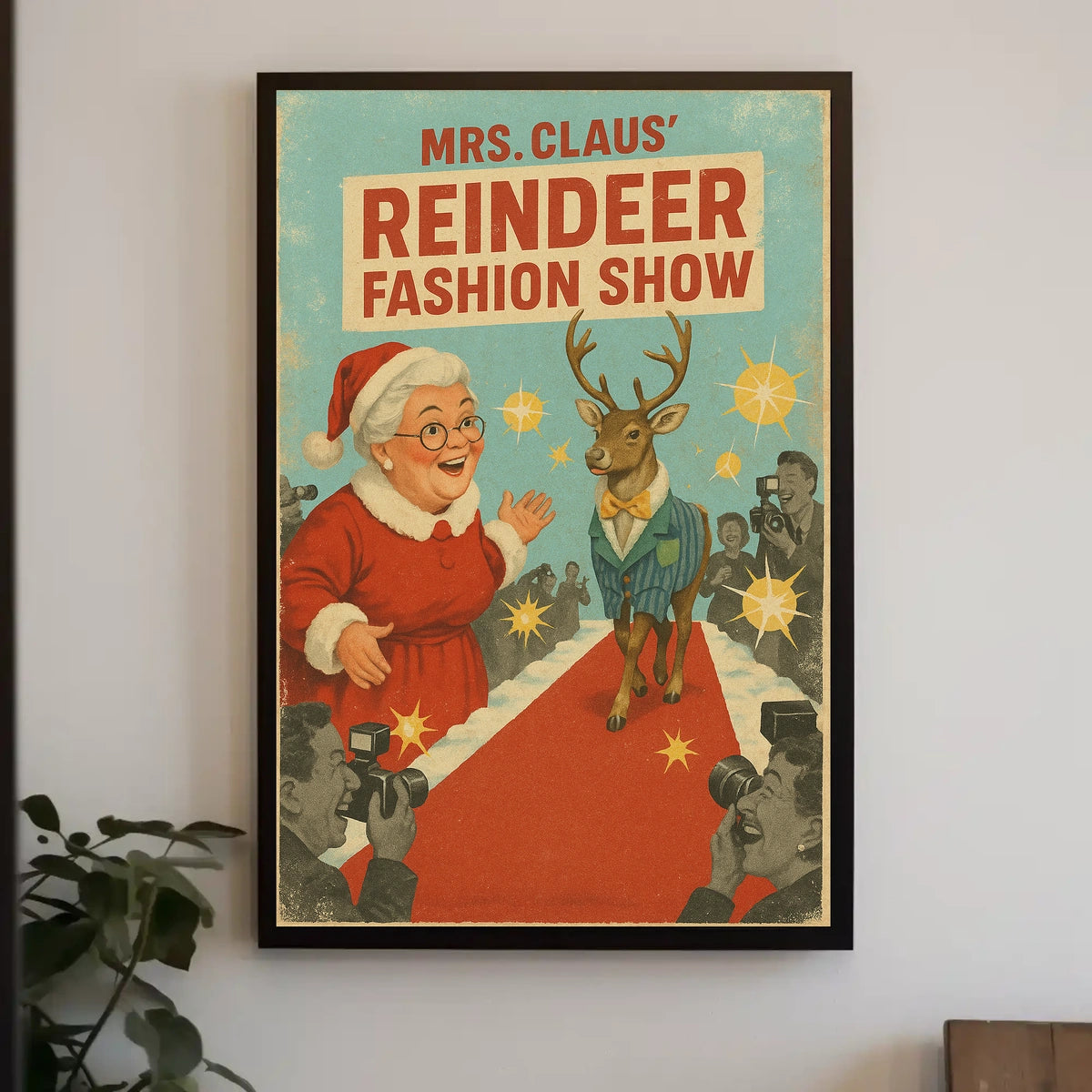 Mrs. Claus Reindeer Fashion Show Poster