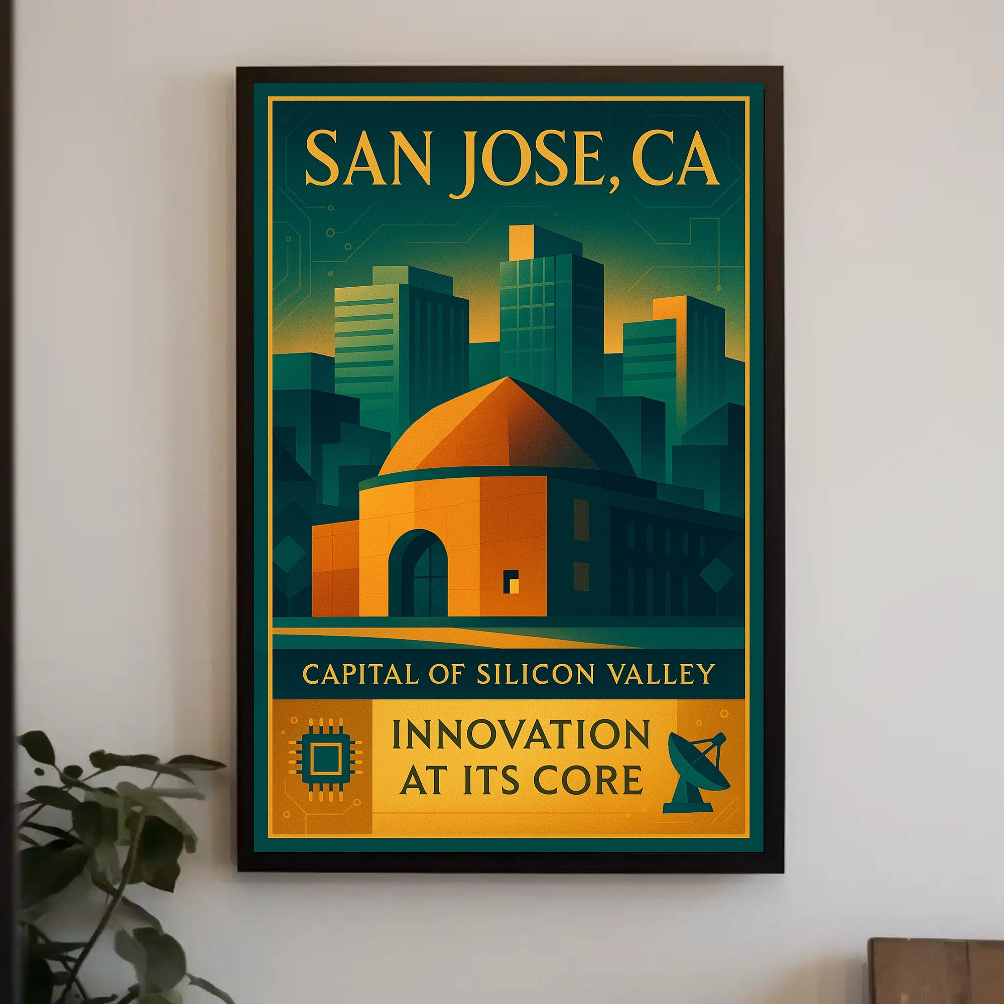 San Jose Tech Cityscape Urban or Cityscape Poster