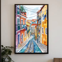 Portugal Lisbon Alfama Street View Cityscape Poster