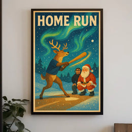 Holiday Baseball Reindeer: A Unique Sports Poster