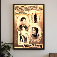 The Houdinis Magic Show Vintage Historical Poster