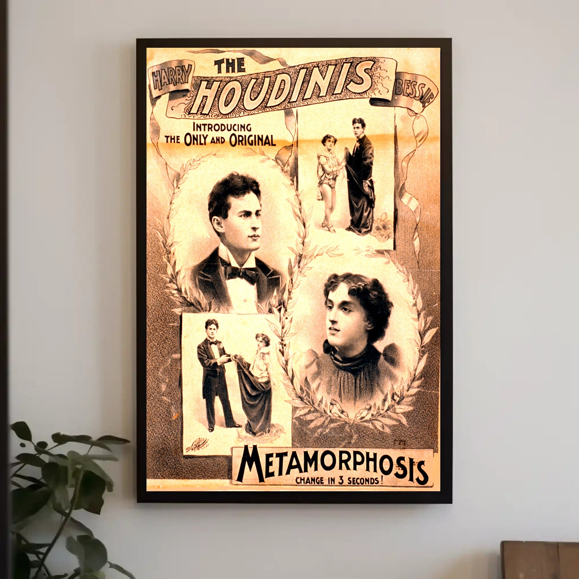 The Houdinis Magic Show Vintage Historical Poster