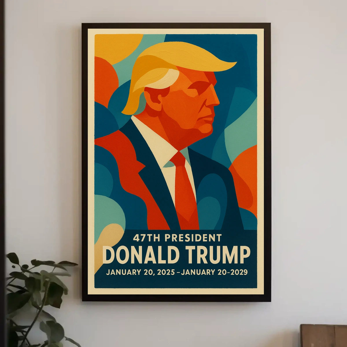 Political Leadership Abstract Art Poster: Bold and Patriotic